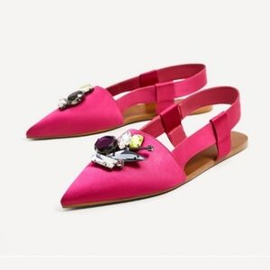 Zara fuchsia slingback flats